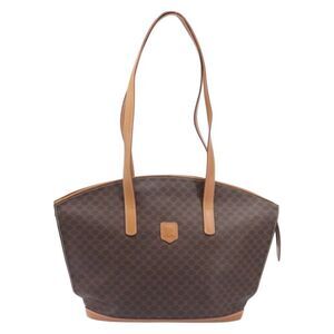 Celine Macadam Canvas And Leather Brown Canvas Tote Bag Bag